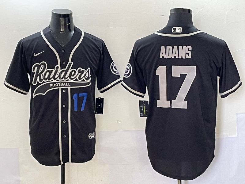Men 2025 Oakland Raiders 17 Adams Black Joint Name Nike Limited NFL Jersey style 4